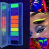 KARLOR 10 Color Fluorescent Eyeshadow, Glitter Luminous Neon UV Eyeshadow