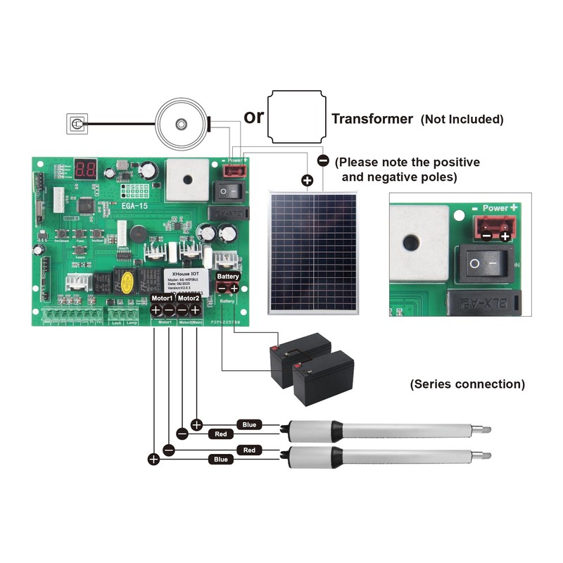 X X-HOUSE Solar Panel 24V 20W Monocrystalline Waterproof Panel with