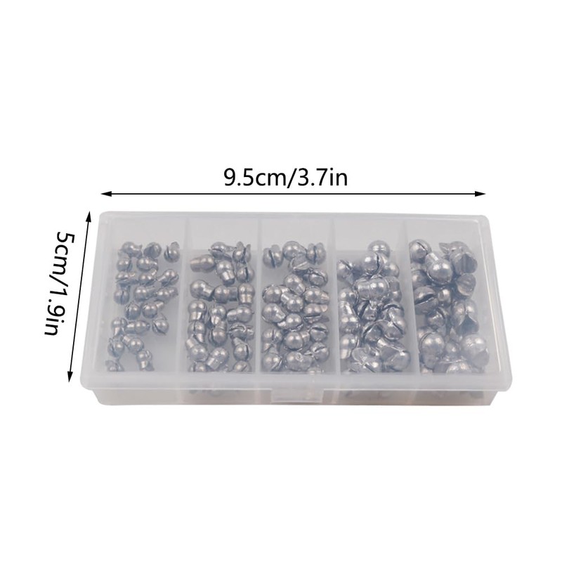 Detachable Sinker Drop, 100 Pieces Fishing Weight Assortment Set with