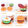 MIKNEKE Wooden Burger Stacking Toys for Kids, Play Fake Food