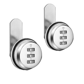 Catelves Letter Box Combination Lock, Code to 3 Numbers, Letter Box Lock, Cabinet Lock, Furniture Locks, Password Drawer Lock, for Letterboxes, Drawers, Cupboards, 30 mm, Silver (2 Pieces)