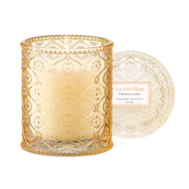 LA JOLIE MUSE Tahitian Lychee Candle - Lychee, Melon, Pineapple | 6 oz Natural Soy Wax | 40 Hours Clean Burn | Tropical Fruit Candle | Gift for Little Getaway