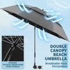 NBtoUS 2 Pack 48.6" Double Canopy Umbrella with Clamp, UPF50+