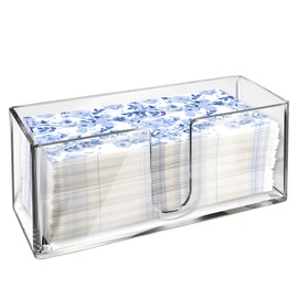 LEVIMETREE Acrylic Paper Towel Holder for Bathroom or Kitchen – Clear Countertop Dispenser for Trifold, Multifold, C-Fold Napkins, Disposable Hand Towels, Modern Napkin Tray, 10.75 x 4.125 x 5 Inch