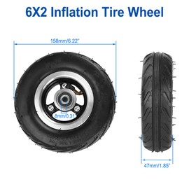 6X2 Inflation Tire Wheel Use 6" Tire Alloy Hub 160mm Pneumatic Tyre Scooter F0 Pneumatic Wheel Trolley Cart Air Wheel M8