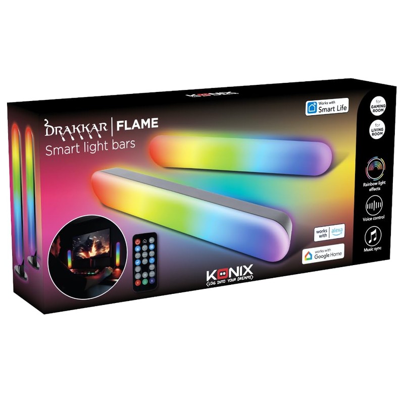 Konix Gaming LED-Leuchtstäbe Flame - RGBIC-Beleuchtung - Musiksynchronisation - Tuya