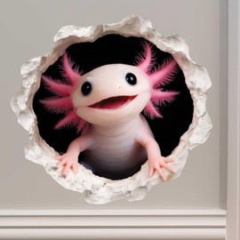 Bubbles - Axolotl Decal - Wall Hole Sticker with 3D Effect