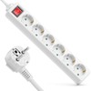 deleyCON 6-Way Power Strip with On/Off Switch Multiple Socket Power