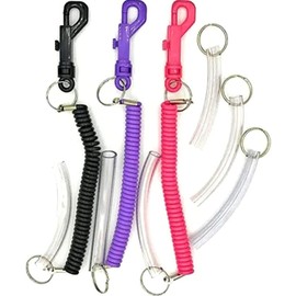Pack of 3 Chew Tube Clip-On Spiral Keychains Autism, ADHD, Sensory, Special Needs