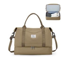 for Ryanair Airlines Underseat Cabin Bag 40X20X25 Weekend Overnight Bags for Women Carry on Bag Holdall Travel Duffel Bag Sport Duffel Bag with Wet Bag Gym Tote Bag Mum Hospital Bag,F11-Khaki