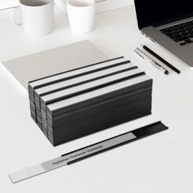 Unbranded 100 PCS Magnetic Label Holders Office Schools Card Holder 1 x 8 In with Magnets