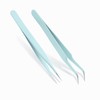 LIANHATA Tweezers, Set of 2, Precision Stainless Steel with Cap,