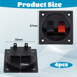4PCS Speaker Box Terminal Cup, Subwoofer Box Terminal Connector, Spring Square Subwoofer Boxes for Car Speaker Home Sub Woofer