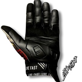 Live Fast Guns & Roses Motorcycle Gloves 3XL - Best Mountain Leather Dirt Bike Moto Riding Motorcycle/Motocross Gloves for Men, Women Bikers