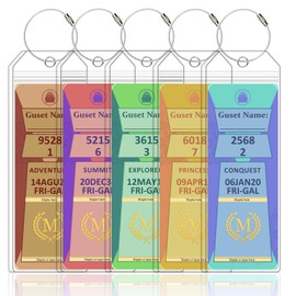 Transparent First Letter Hot Stamping Process Cruise Luggage Tag Suitable for Luggage, Compatible with All Cruise Lines, Zipper Seal Belt Steel Ring, Reusable Cruise (5 Pieces per Pack) (M, Narrow)
