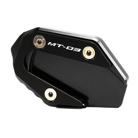MOWOK Fit for YAMAHA MT03 MT-03 2014-2024 2023 2022 2021 2020 Foot Side Stand Fits Motorcycle Accessories CNC Aluminum Kickstand Extension Pad Support Plate (Black)