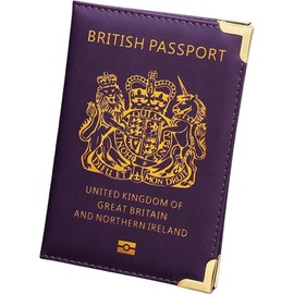 ORCHIDS British Passport Wallet PU Leather Passport Holder Cover for Men and Women (Purple)