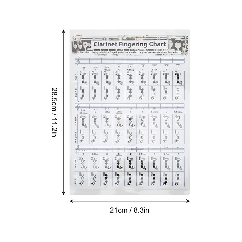 Clarinet Fingering Chart Clarionet Chords Poster Training Chart Musical Instrument
