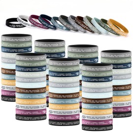 Cunno 50 Pcs Sobriety Bracelets Easter Serenity Prayer Gifts Silicone Wristbands Sobriety Recovery Gifts Reminder for Men Women Recovery Group Reminder(Light Color)