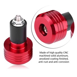 Lenkerenden für Motorrad,KIMISS Paar 22mm Universal Motorrad Lenkergewichte Aluminium Motorradgriff Lenkerenden Gewichtsausgleichsstecker(Rot)