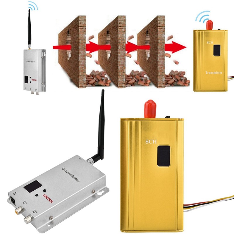 1.2G 1.5W Wireless Audio Video Transceiver CCTV Monitoring Transmitter &amp;