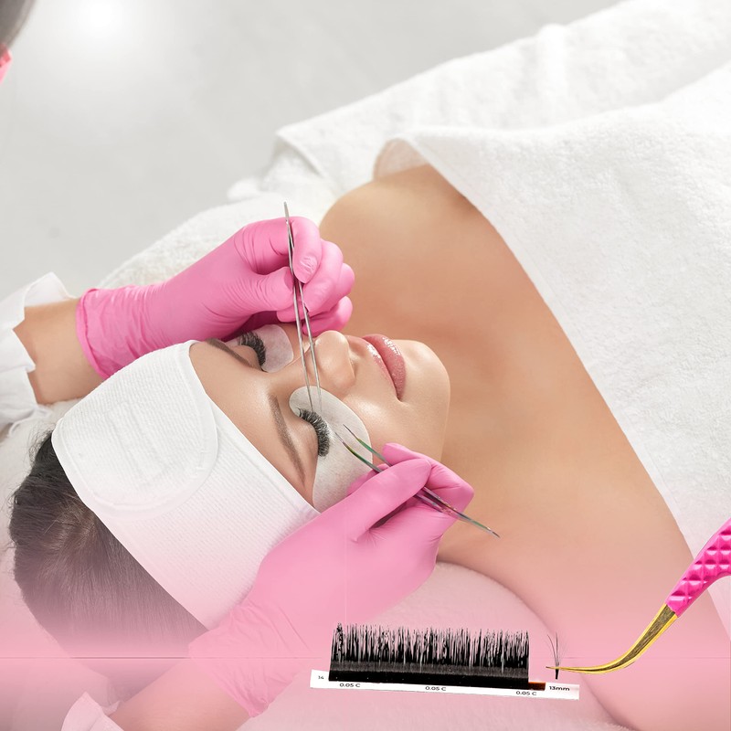 SIVOTE Pinzas De Pestañas Con Punta De Fibra Para Extensiones