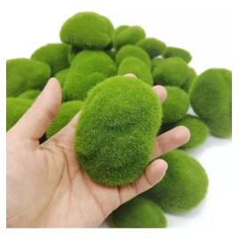 generic Rocas Con Musgo Verde Artificial Para Decoración, 30 Piezas