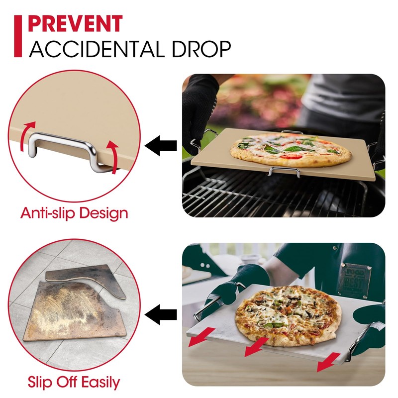 Unicook 12 Inch Square Pizza Stone for Oven and Grill,