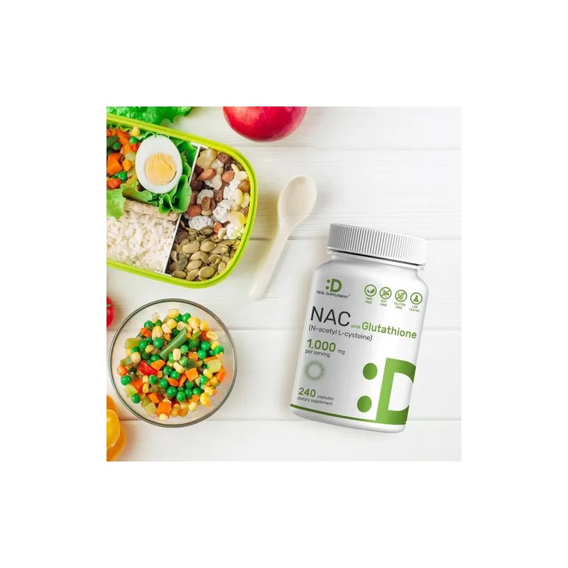 Nac N-acetil Cisteína 1,000 Mg + Glutatión 50mg Hecho En