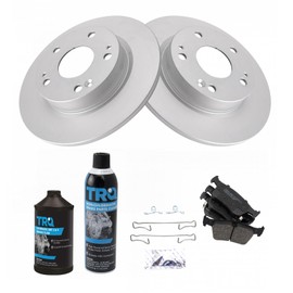 TRQ Rear Brake Pad & Rotor Kit Brake Chemical Kit Brake Pads Brake Rotor Ceramic Premium G-Coated Compatible with 2016-2022 Honda Civic
