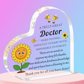 QMVMV Thank You Doctor Gifts a Truly Great Doctor Clear Desk Decorative Sign Doctors Appreciation Gift for Birthday Retirement Acrylic Plaque