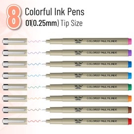 Mr. Pen- Drawing Pens for Artists, 0.25mm, 8 Pack, Colorful Artist pens, Micro Pens for Drawing, Ink Pens for Drawing, Sketch Pens, Micro Pen, Fineliner Pens, Extra Fine Point Pens