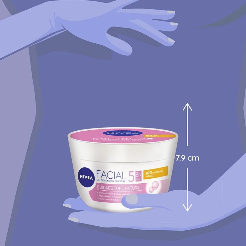 Crema Facial Hidratante Aclarante NIVEA 5en1 FPS 15 375 ml