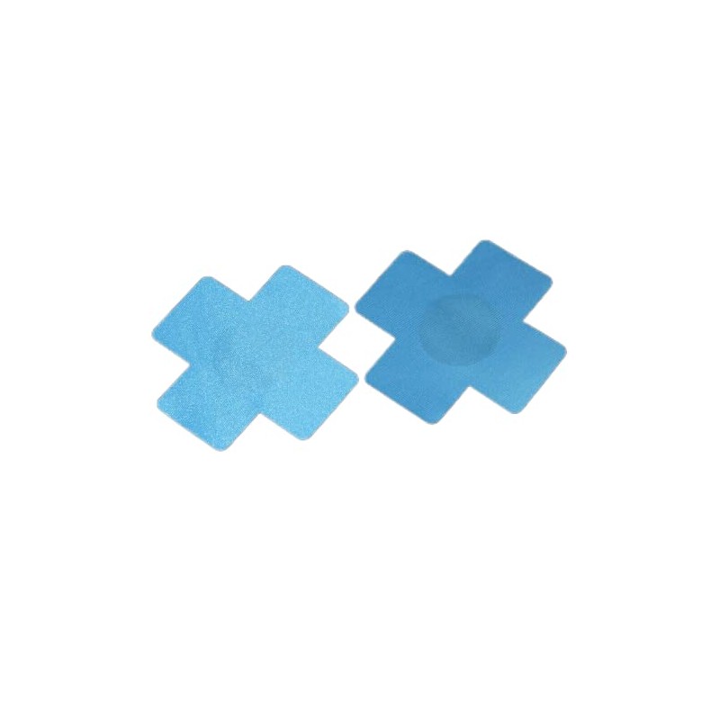 FoxYaye Blue Nipple Pasties - Plain Cross Sexy Raunchy Covers,