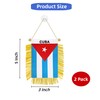 Rotenl 2 Pack Cuba Window Small Mini Hanging Flag, 3