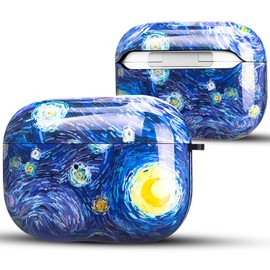 ZPYOU - Funda compatible con AirPods Pro de 2ª/1ª generación, funda protectora de TPU suave, para AirPod Pro 2022 2019, 2ª/1ª generación con llavero, cielo estrellado