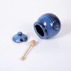 Cutiset Ceramic Honey Pot with Lid and Dipper, 20oz rustic