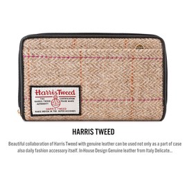 HarrisTweed Wallet Pochette, Long Wallet, Wallet Pouch, Wallet Shoulder Bag, c