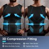 Odoland 3 Pack Men Compression Shirt, Tummy Control Slimming Undershirt