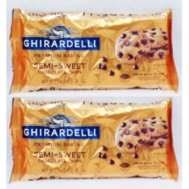 Ghirardelli 2 BAGS Ghirardelli Premium Baking SEMI-SWEET CHOCOLATE CHIPS 12 oz each