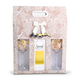 Alder Creek Gift Baskets Cheers to You Wine Tote Gift Set with 2 Glasses, Bottle Opener, and Wine Display Box