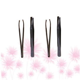 FOMIYES 4pcs Eyebrow Shaping Tool Stainless Steel Eyebrow Clips Tweezers for Precision Trimming Easy to Clean Portable for Cosmetic Bags Black