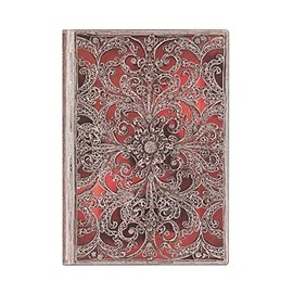 Garnet (Silver Filigree Collection) Midi Unlined Softcover Flexi Journal: Flexi Softcover, 100 gsm, Ribbon Marker, Memento Pouch, Elastic Closure