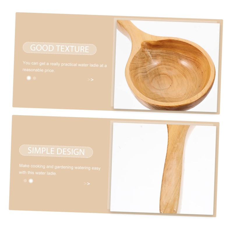 iplusmile Wood Water Scoop Ergonomic Kitchen Ladle Convenient for Home