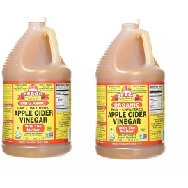 Bragg Organic Apple Cider Vinegar, Raw, Unfiltered, with The Mother, 128 Ounce (2)