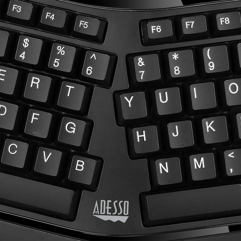 Adesso TruForm AKB-150SB-TAA Desktop Ergonomic Smart Card Reader Keyboard (TAA