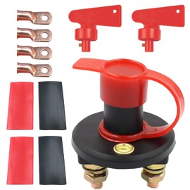 Battery Disconnect Isolator Master Switch, 12V 24V Battery Isolator Power Switch with Removable Key and Cover, Cut Off Battery Kill Switch for RV Marine ATV Truck Boat Car (11PCS)