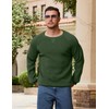 Vssjavun Men Cable Knit Sweaters Crew Neck Sweater Waffle Pullover