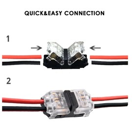 10Pcs Wire Connector, H Type No Strip Quick Splice Terminals Connectors,Low Voltage H Tap Connectors 2 Pin 2 Way Quick Splice Wire Connectors Solderless LED Wire Connectors, for 18-22 AWG
