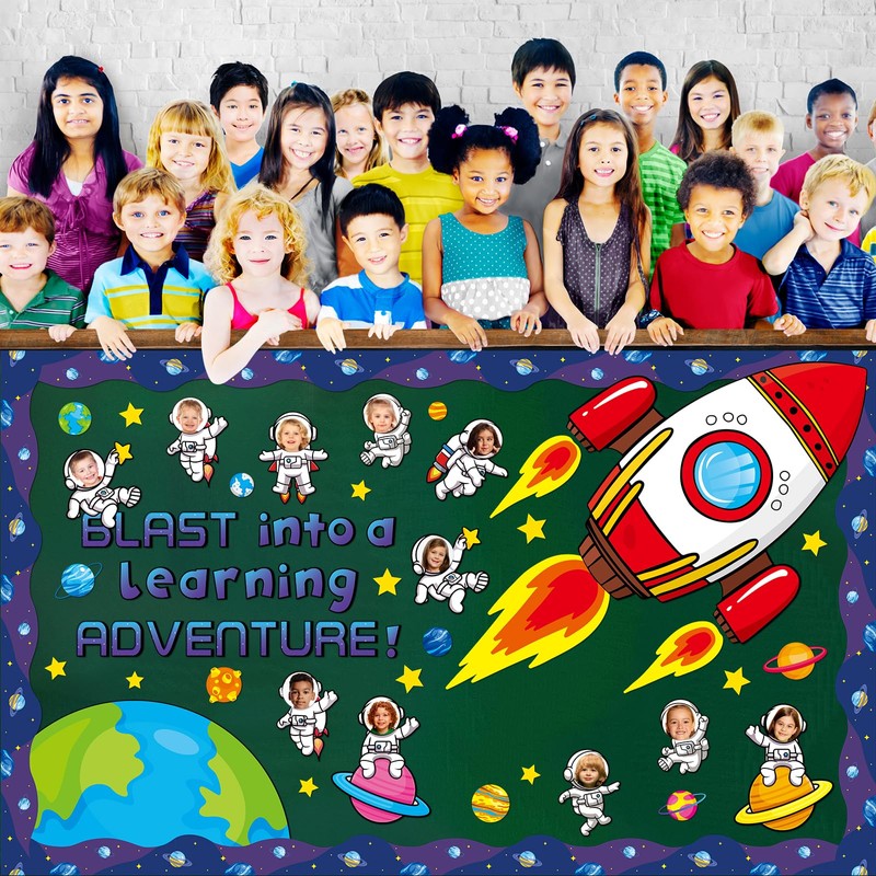 Justforjoyful Outer Space Astronaut Bulletin Board Decorations Space Theme Classroom